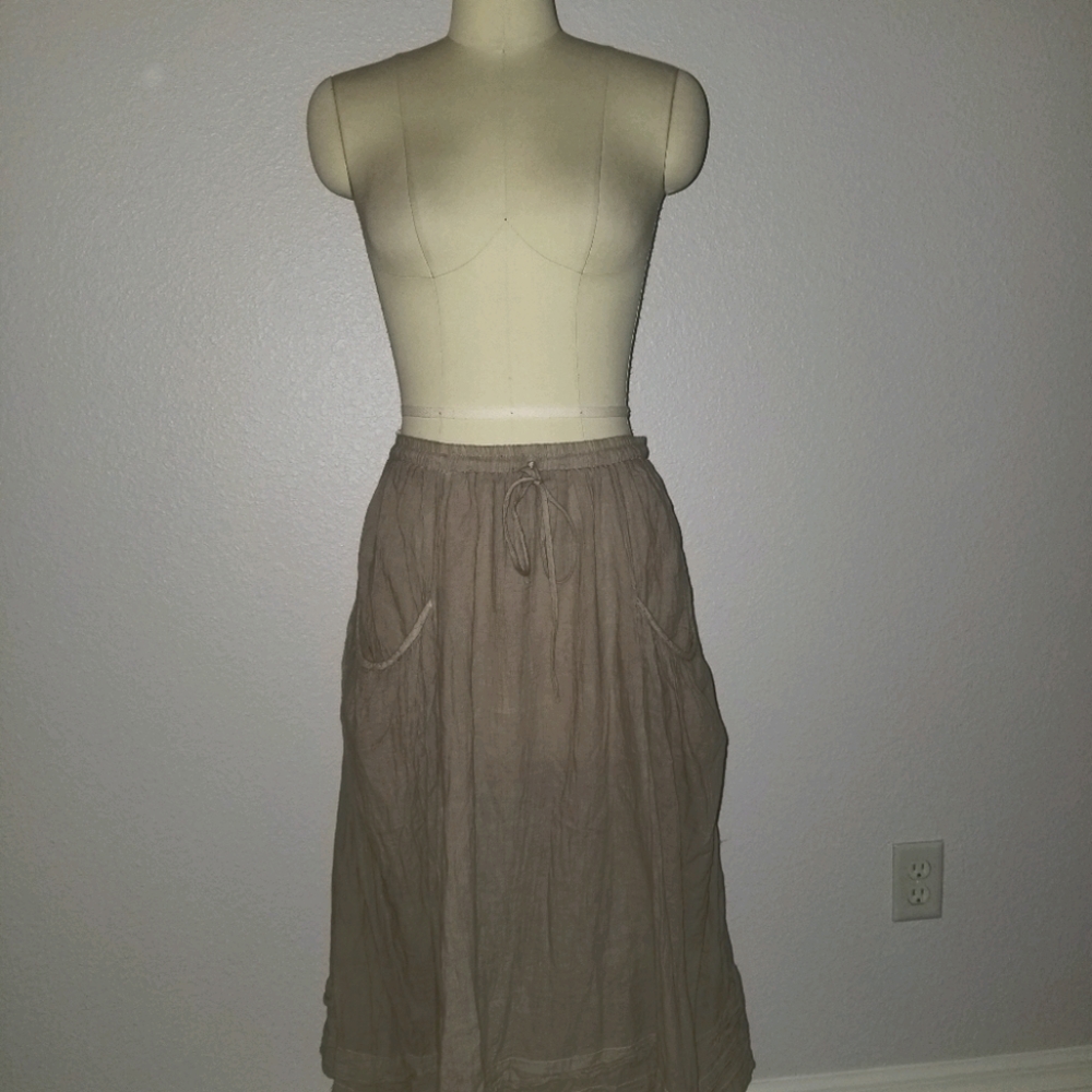 JP&Mattie Khaki Beige Aline Peasant Skirt
